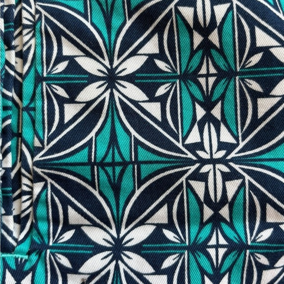 Stylus Island Teal Geometric Retro Flat Front Shorts 3.5 inch Inseam size 10 - Picture 5 of 6